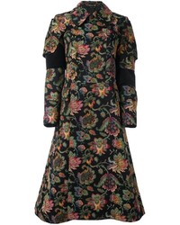 Женское черное пальто с цветочным принтом от Comme des Garcons