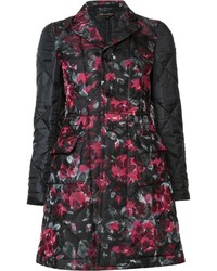 Женское черное пальто с цветочным принтом от Comme des Garcons