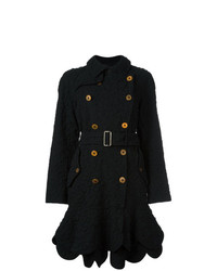 Женское черное пальто с цветочным принтом от Comme Des Garçons Vintage
