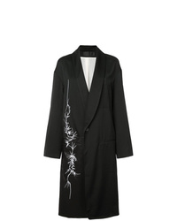 Женское черное пальто с цветочным принтом от Haider Ackermann