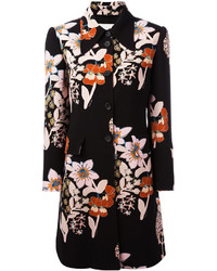 Женское черное пальто с цветочным принтом от L'Autre Chose