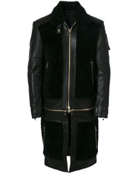Мужское черное пальто от Balmain