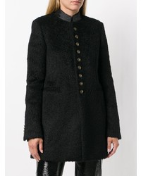 Женское черное пальто от Saint Laurent