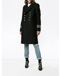 Женское черное пальто от Saint Laurent