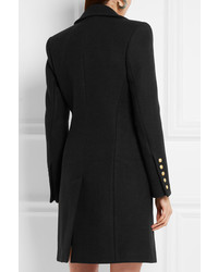 Женское черное пальто от Balmain