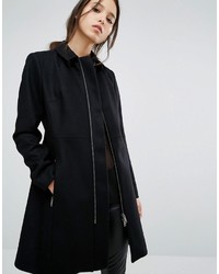 Женское черное пальто от French Connection