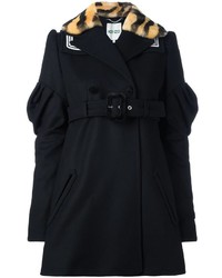 Женское черное пальто от Kenzo