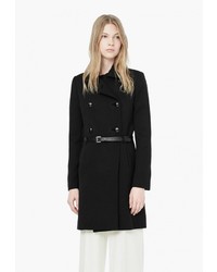 Женское черное пальто от Mango