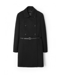 Женское черное пальто от Mango