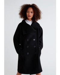 Женское черное пальто от Mango