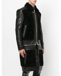 Мужское черное пальто от Balmain