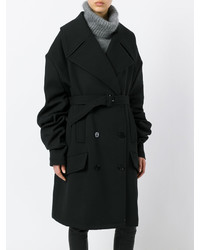 Женское черное пальто от MM6 MAISON MARGIELA