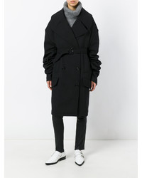 Женское черное пальто от MM6 MAISON MARGIELA