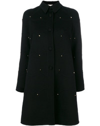 Женское черное пальто от Valentino