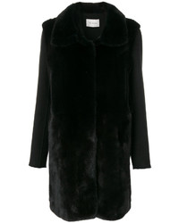 Женское черное пальто от Yves Salomon