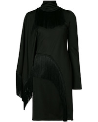 Черное платье c бахромой от Givenchy