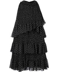 Черное платье в горошек от Giamba