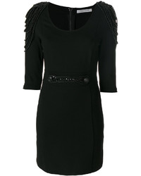 Черное платье из бисера с вышивкой от PIERRE BALMAIN