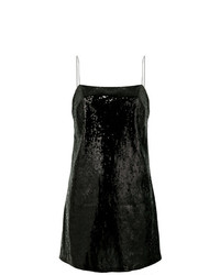 Черное платье-комбинация с пайетками от Laneus