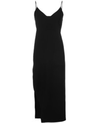 Черное платье-комбинация с разрезом от Organic by John Patrick