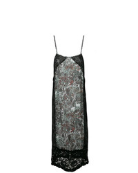 Черное платье-комбинация с цветочным принтом от I'M Isola Marras