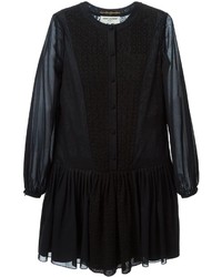 Черное платье-крестьянка от Saint Laurent