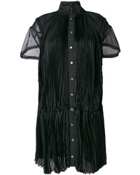 Черное платье крючком со складками от Sacai