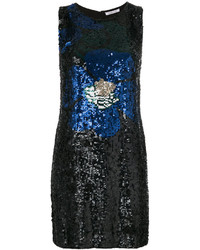 Черное платье-майка с пайетками с украшением от P.A.R.O.S.H.