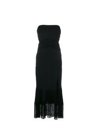 Черное платье-макси c бахромой