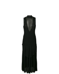 Черное платье-макси в сеточку от Proenza Schouler