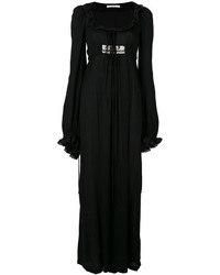 Черное платье-макси из бисера от Amen