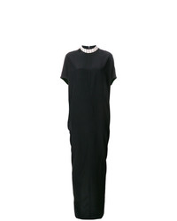 Черное платье-макси из бисера от Rick Owens