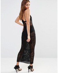 Черное платье-макси крючком от Missguided