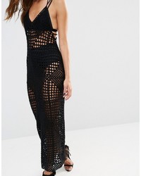 Черное платье-макси крючком от Missguided