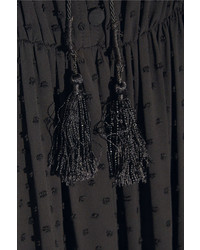 Черное платье-макси с вышивкой от Saloni