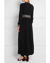 Черное платье-макси с вышивкой от Vilshenko