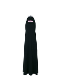 Черное платье-макси с принтом от Palm Angels