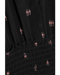 Черное платье-макси с принтом от Maje