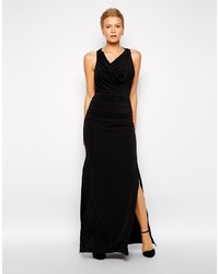 Черное платье-макси с разрезом от Forever Unique