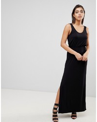 Черное платье-макси с разрезом от Ivyrevel