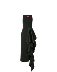 Черное платье-макси с рюшами от SOLACE London