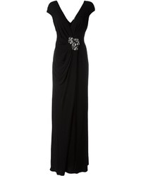 Черное платье-макси с украшением от Blumarine