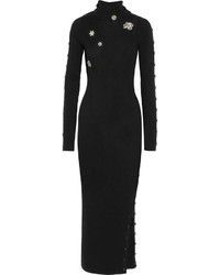 Черное платье-макси с украшением от Preen by Thornton Bregazzi