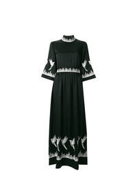 Черное платье-макси с украшением от Vilshenko