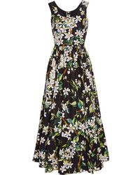 Черное платье-макси с цветочным принтом от Dolce & Gabbana