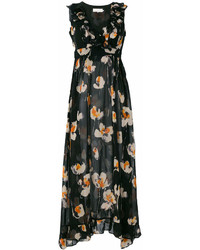 Черное платье-макси с цветочным принтом от L'Autre Chose