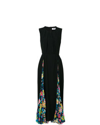 Черное платье-макси с цветочным принтом от MSGM