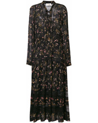 Черное платье-макси с цветочным принтом от Zimmermann