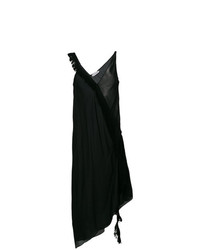 Черное платье-миди c бахромой от Giacobino