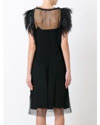 Черное платье-миди в крупную сеточку от N°21